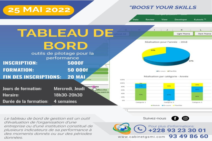 CONCEPTION TABLEAU DE BORD