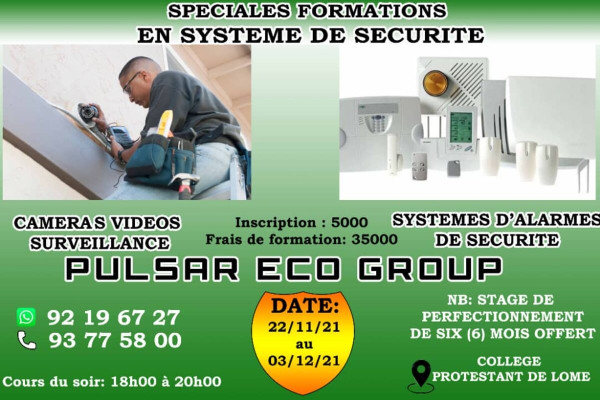 FORMATION EN VIDEOS SURVEILLANCE ET SYSTEME D'ALARME DE SECURITE